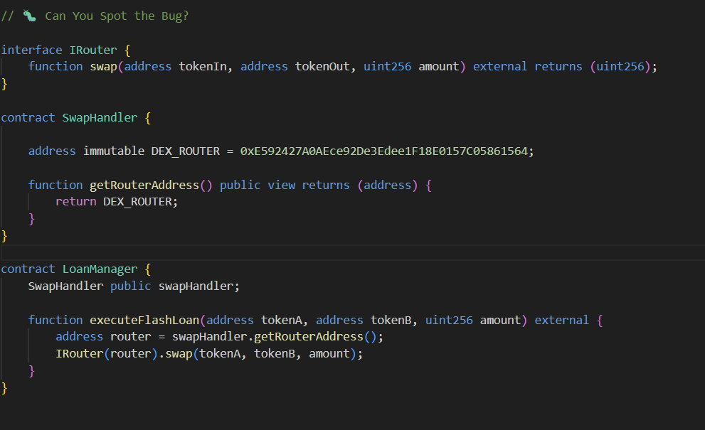 Spot the bug 🐛

This code is meant to be deployed on Base, Sonic, Arbitrum, and Ethereum, using Uniswap as the swap handler.

Can you spot what’s wrong?👇