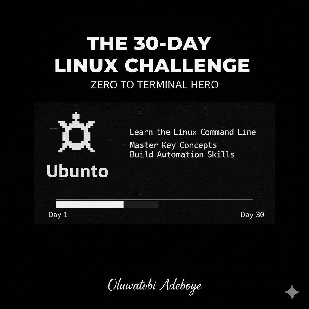 tobiadeboyeh's tweet image. Linux powers 90% of the internet, but 99% of beginners are scared to learn it.

They think it&apos;s too hard. It&apos;s not.

You don&apos;t need a CS degree. You need 30 days of consistent practice.

Here is the exact 30-day roadmap to go from &quot;What is a Terminal?&quot; to comfortable Linux User.…