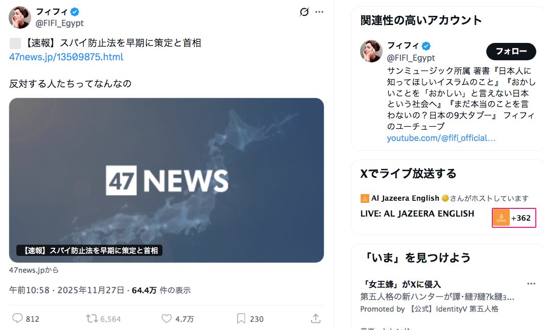 このフィフィという人、何様なんですか。スパイ防止法に反対する日本人は、自分の国がまた大日本帝国のような統制国家、言論の自由がない管理社会に回帰する可能性を懸念している。つまり自国の将来を思えばこその批判と反対。権力に阿諛追従して批判者を揶揄冷笑するフィフィのポジションが意味不明。