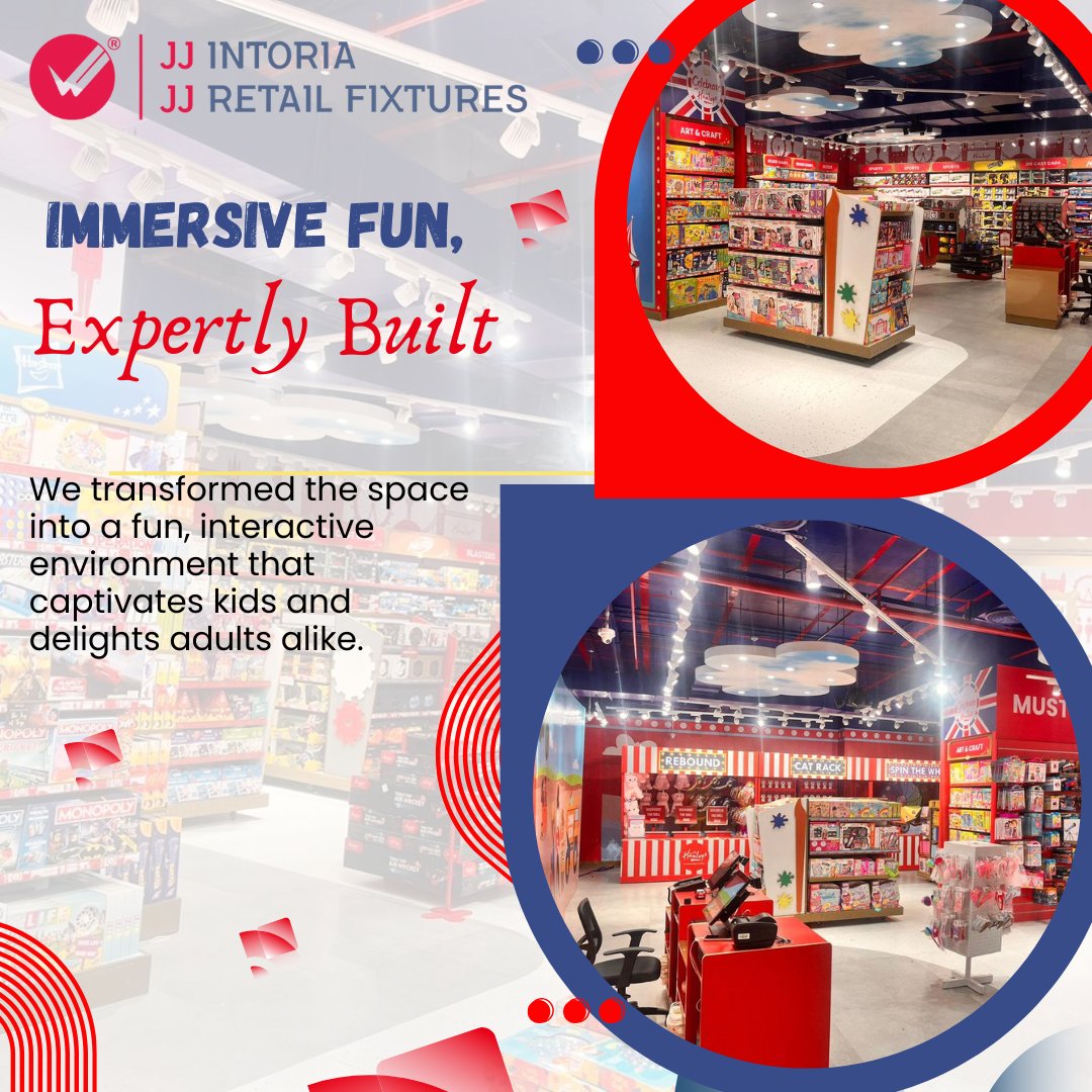 jjintoria's tweet photo. Turning a simple store into a world of fun, joy, and magical moments through our expert retail fitouts.
#JJIntoria #JJretailfixtures #StoreTransformation #InteriorExperts
#KidsAndAdultsStore #RetailCraftsmanship #CommercialInteriors
#RetailInteriors #FunSpaces https://t.co/KG3UhmGOtF