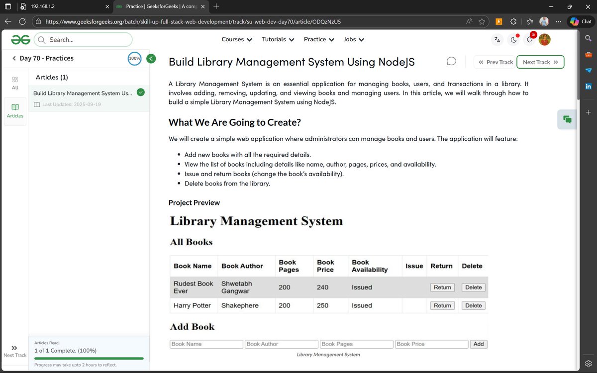 safee__7's tweet image. 📅 Day 70/100 – Full Stack Web Development

Course Link: geeksforgeeks.org/batch/skill-up…

#skillupwithgfg #nationskillup #FullStackDevelopment #geeksforgeeks