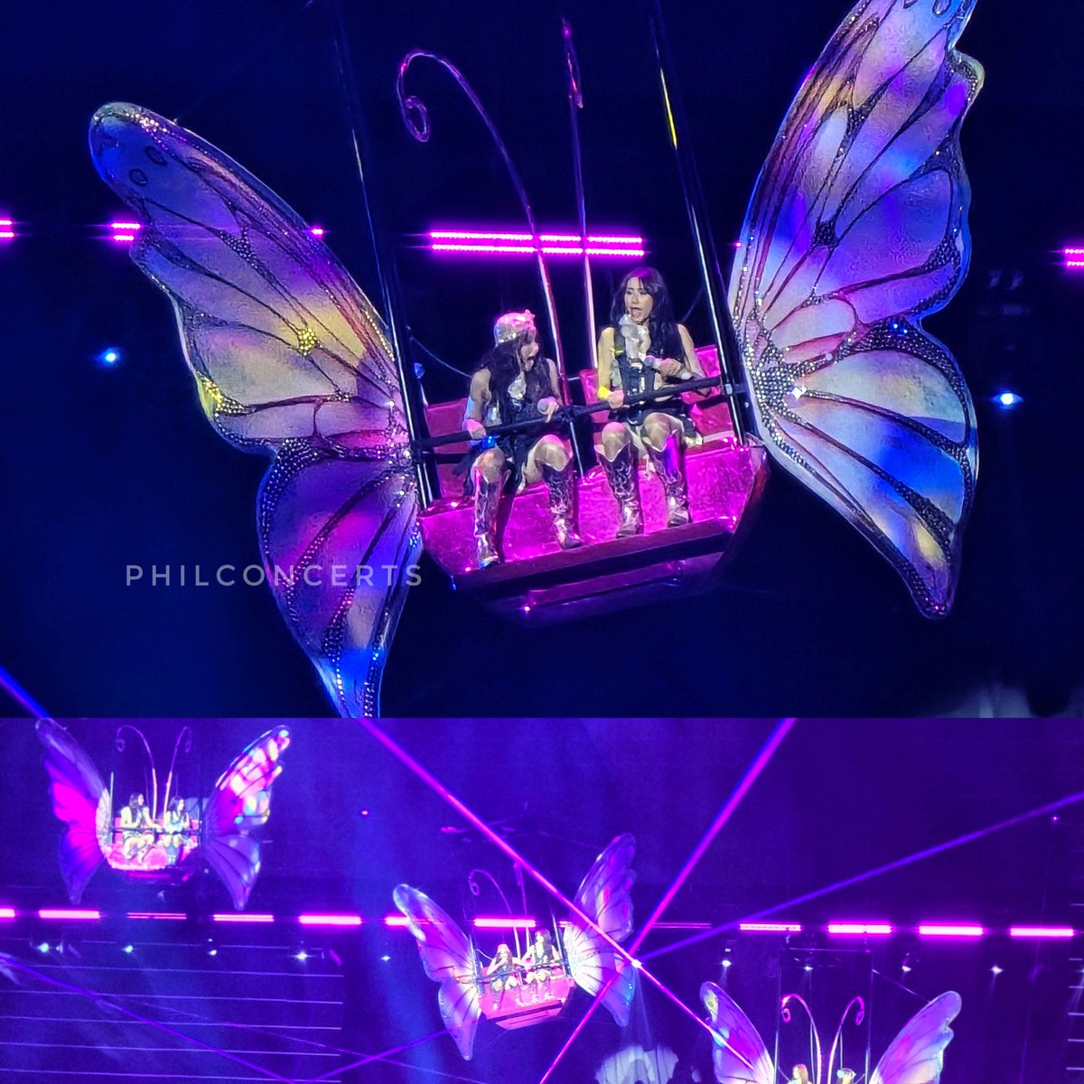 BINI Colet and Sheena experienced a mid-air butterfly prop malfunction at the Philippine Arena. #BINIfied