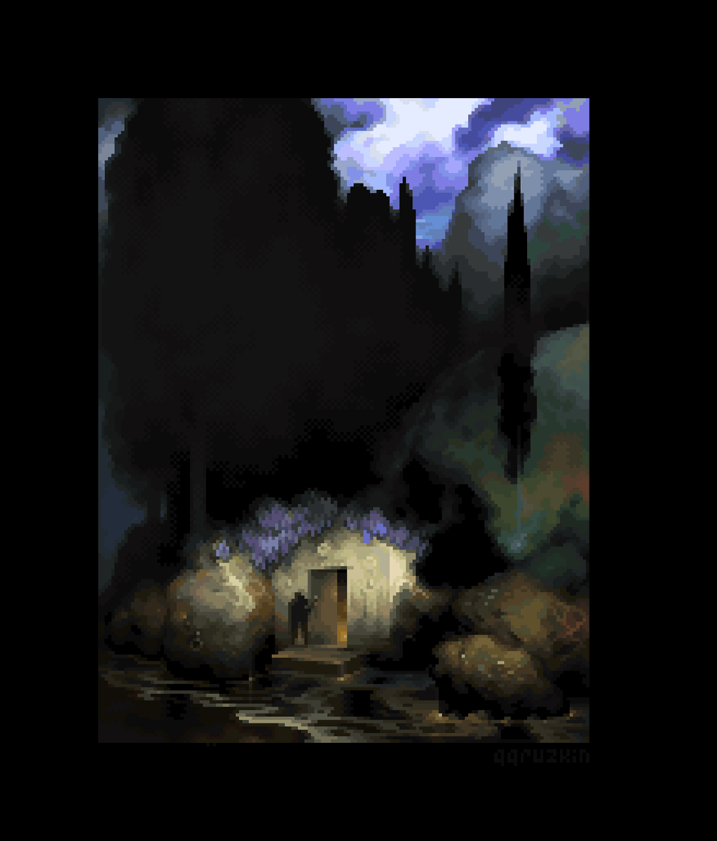 Ferdinand Keller - Böcklins Grab
#pixelart #ドット絵