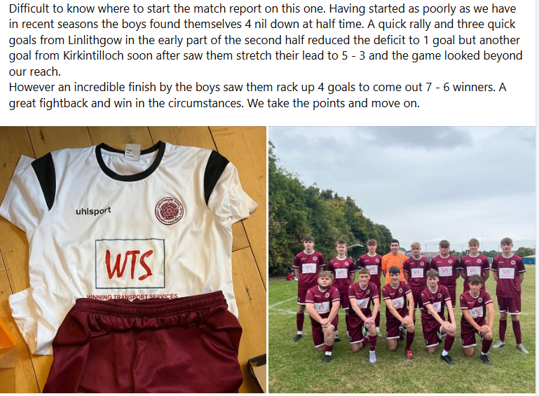 LRCFC2008's tweet photo. Linlithgow Rose CFC 2008 (7) - Kirkintilloch Rob Roy (6) https://t.co/MCPcdzZp6u
