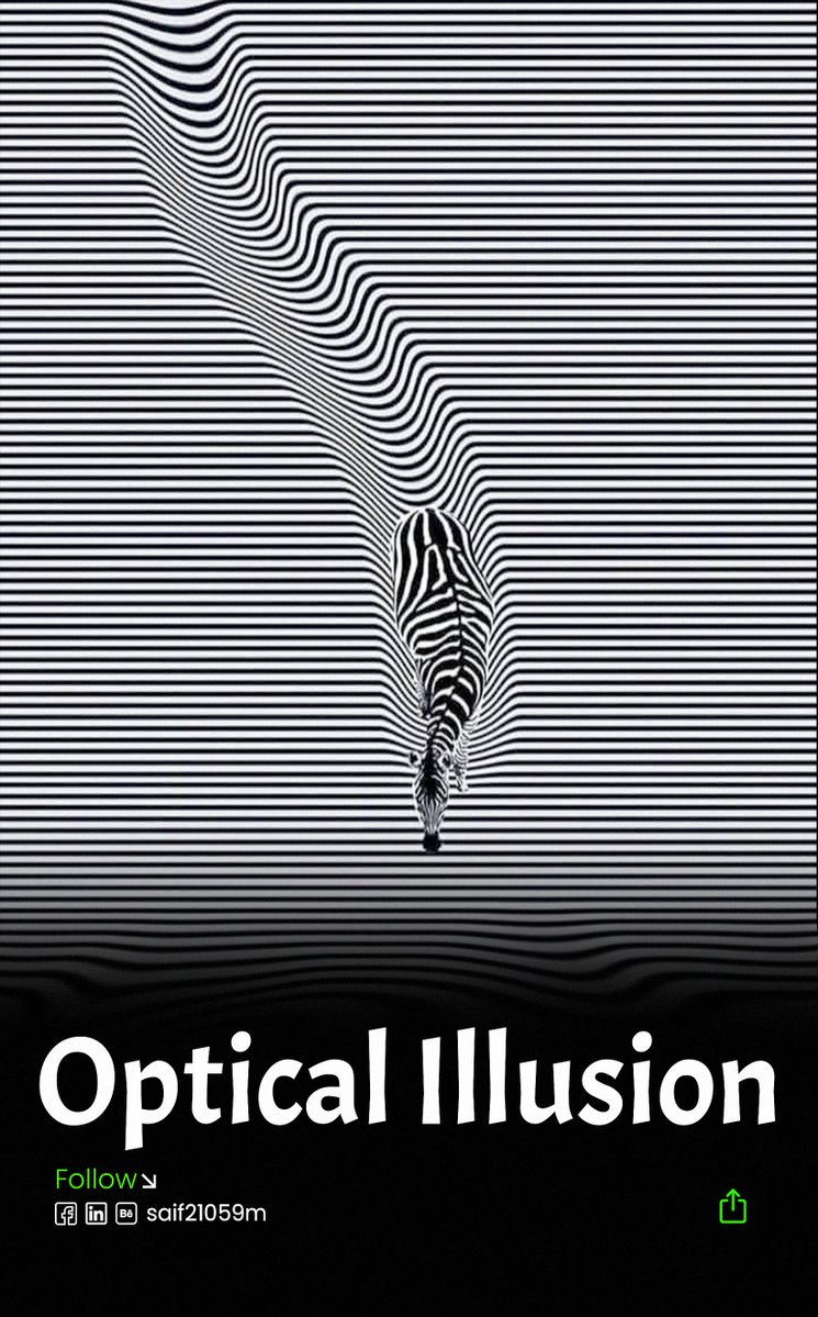 saif21059m's tweet image. Optical illusion → Your eyes see one thing, but your brain interprets it differently. The brain guesses or fills gaps and sometimes guesses wrong.😜
#opticalillusion #designerinprogress #Storytelling 
#Connect #Path