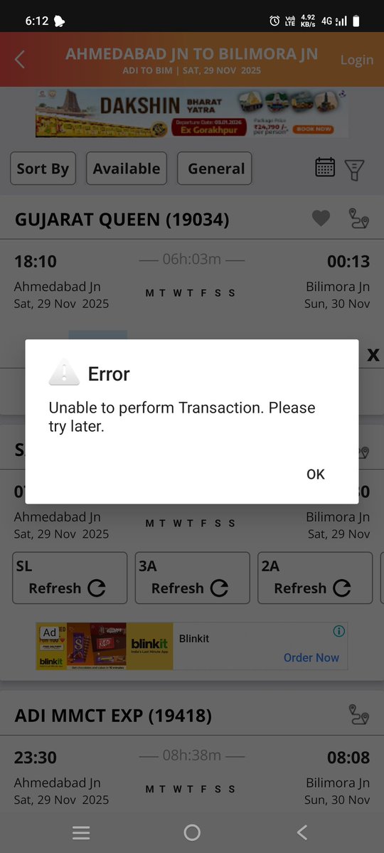 TraderFno's tweet image. @IRCTCofficial why your APP is down? I am trying to book a ticket for last 15 minutes but I get the message &quot;Unable to perform Transaction. Please try later.&quot; @RailMinIndia
@AshwiniVaishnaw

#IRCTC_down
#IRCTC