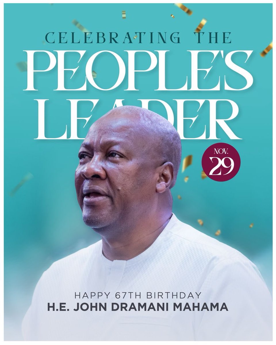 Happy birthday,H.E.John Dramani Mahama.Your dedication to service and nation building continues to inspire us student leaders to work harder,lead with integrity,and contribute meaningfully to Ghanas future.Wishing you strength,wisdom,and many more years of impactful leadership.🇬🇭