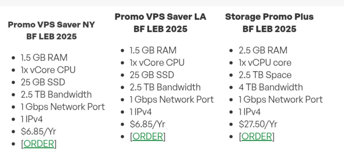 doctorzlai's tweet image. 黑五活动， 2.5TB硬盘 一年只需要27.5美元。走过路过千万不要错过哦。

Black Friday VPS Deals:  2.5 TB for 27.5 USD.

#vps #blackfriday

billing.dedirock.com/aff.php?aff=118