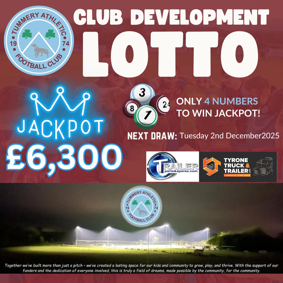 🎉 This week you could win £6,300 with TAFC Club Development Lottery! 🎉

🛒 Buy your lottery tickets at Vivo or make it even easier by purchasing online at 
tinyurl.com/TafcLotto  🎟️📲

Good luck! 🍀