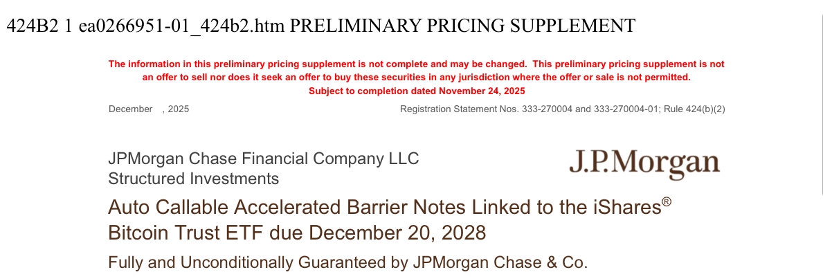 I’m an ex–Wall Street trader who made a living dealing in every exotic &amp; weird product under the sun.

Just read JPM’s Bitcoin Structured Notes prospectus — and I wouldn’t touch this thing, not even with a pitchfork. The odds are brutally stacked against you.
• You’re down ~10%