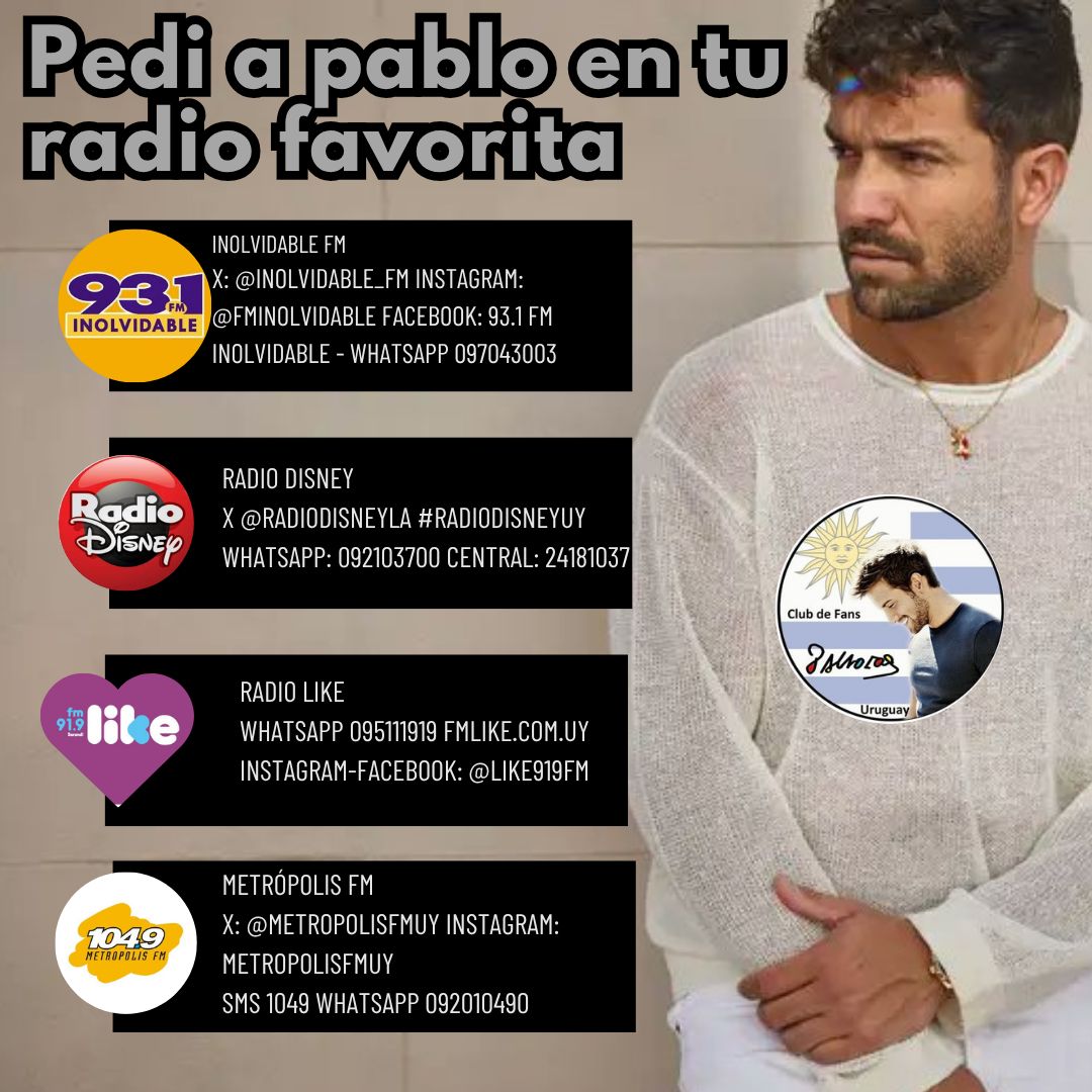 fcpalboranuru's tweet photo. Súmate a nosotros pidiendo a @pabloalboran en tu radio favorita, hoy pedimos #TuRefugio 🎶🎼🎧 https://t.co/Xh5zWzf0cj