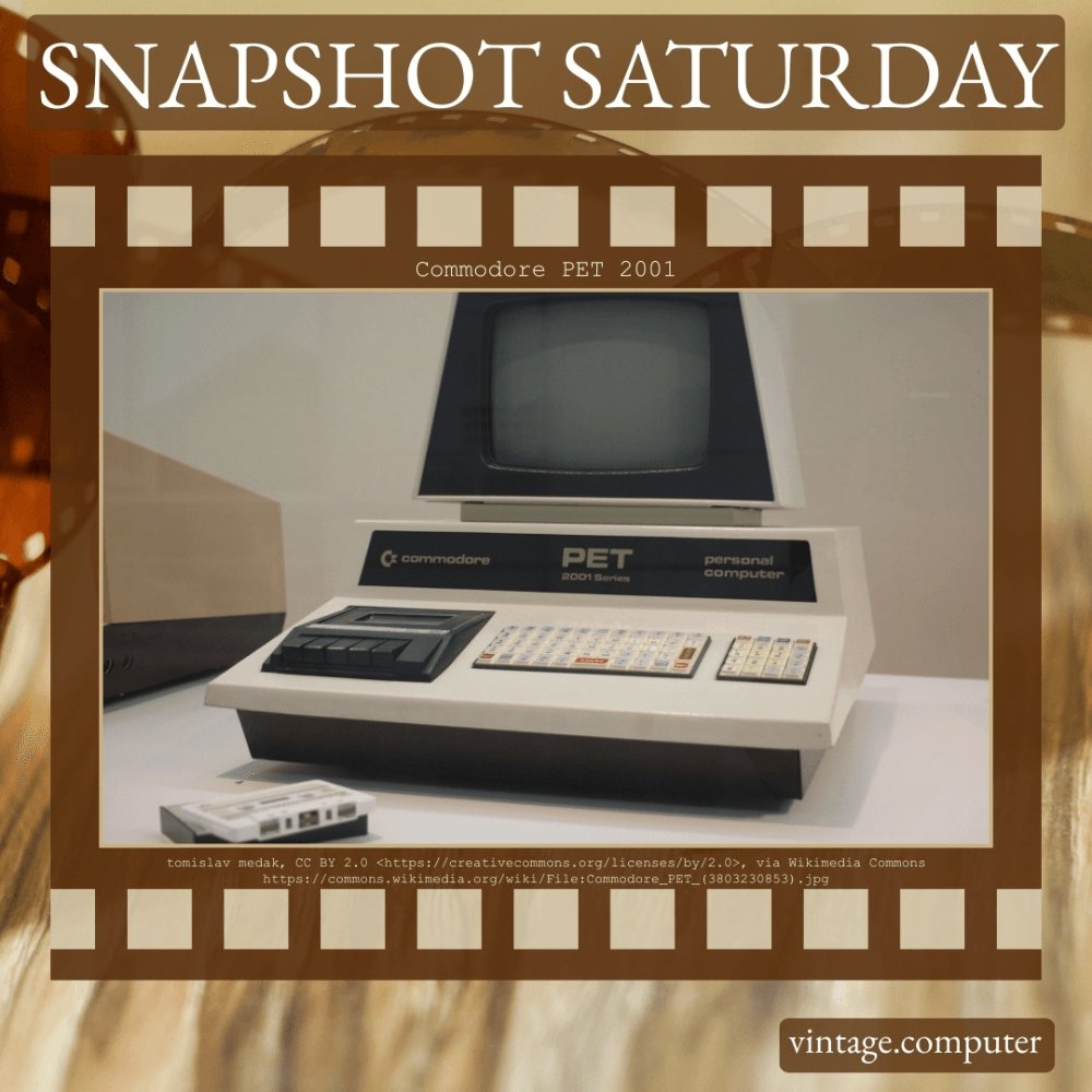 realvintagecomp's tweet image. For many people, the Commodore PET, an all-in-one machine, was their first glimpse of what “home computing” could be. #SnapshotSaturday #CommodorePET #VintageComputing #RetroTech #VintageComputer