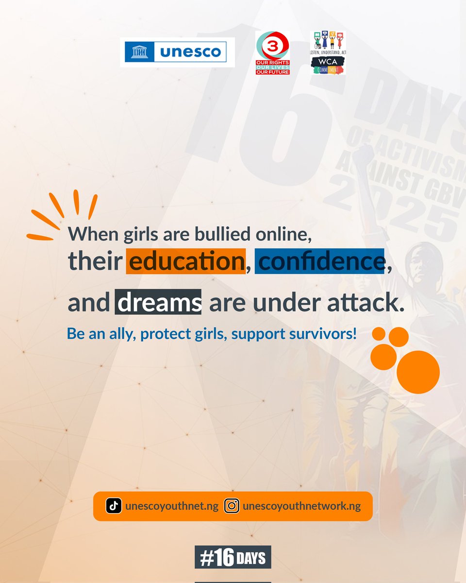 When a girl faces online bullying, her notes blur, her confidence shakes, and her dreams fade.

 But we can change that. Like, comment, and share to show she’s not alone. 

Be the ally who turns hate into hope.

#StopOnlineBullying #16Days #O3 #UNiTE #EndGBV