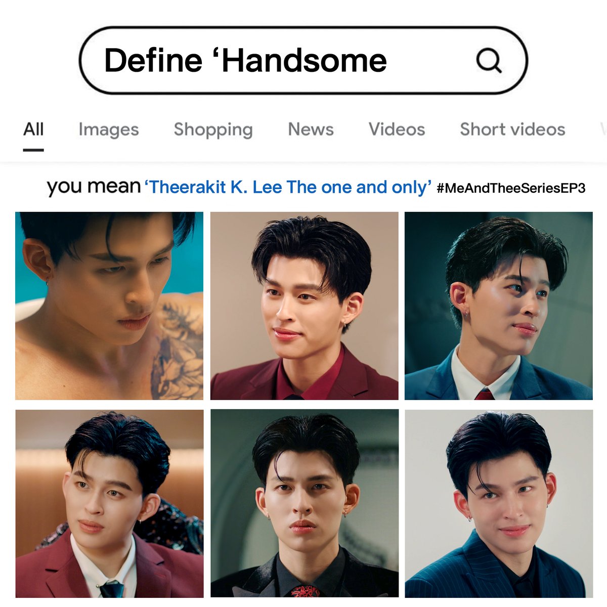 GMMTV's tweet photo. ตั้งแต่เกิดมา ไม่เคยเจอใครหล่อขนาดนี้ 🫠💥 #MeAndTheeSeriesEP3 @ppnaravit
หล่อแบบโคตรหล่อ หล่อระยิบระยับ สันกรามคมประดับเพชร มองมุมไหนก็หล่อ หล่อแบบร้องป๊าดดดดดด 
โอ้โหพี่! ดวงใจเด็กผู้หญิงมันร่ำไห้หาพี่เคียน พี่เคียน พี่เคียนกันหมดแล้ว
คนที่หล่อขนาดนี้ เหมาะจะเป็นแฟนน้องพีชนะคะ หนูว่า