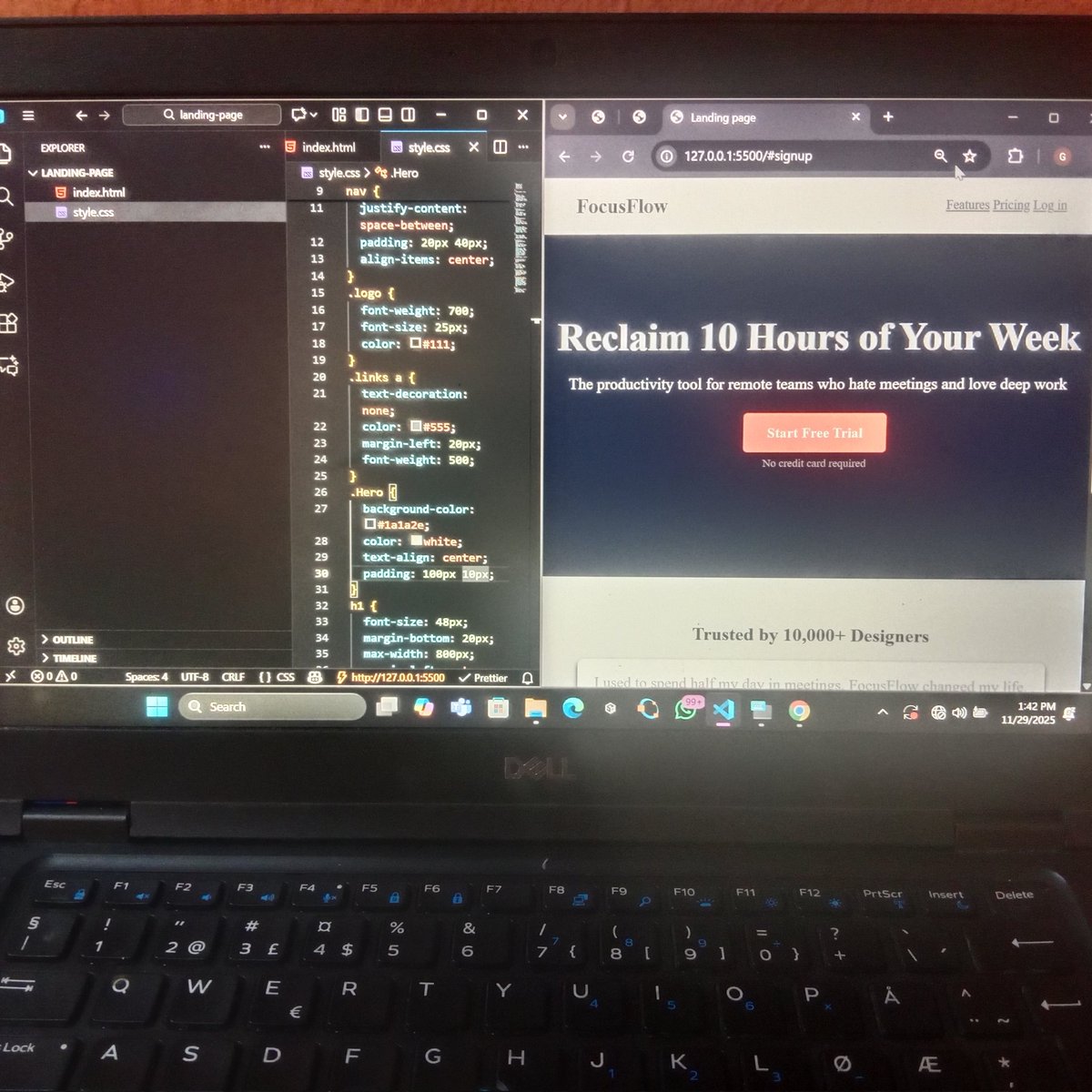asteech_web3's tweet image. I just finished building a landing page from scratch, and something clicked for me: visual hierarchy matters more than I thought.

People don’t read websites straight through , they jump around.
So I used CSS to guide that flow:

→Typography: Bigger, bolder headline so it’s the…