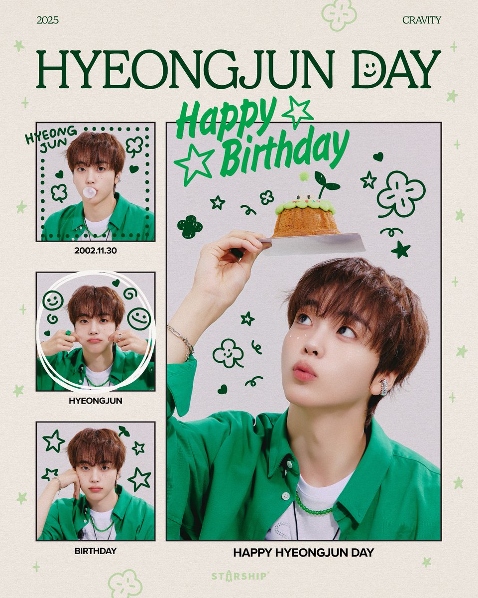 ✨ 𝐇𝐀𝐏𝐏𝐘 𝐁𝐈𝐑𝐓𝐇𝐃𝐀𝐘
#CRAVITY #HYEONGJUN ✨
⠀
#크래비티 #형준 의
생일을 축하합니다💚🥳
⠀
#HAPPYHYEONGJUNDAY
#큰일이다_오늘_24번째_송형준_생일이란다_경사났다
#크래비티_동글동글_송형준_생일