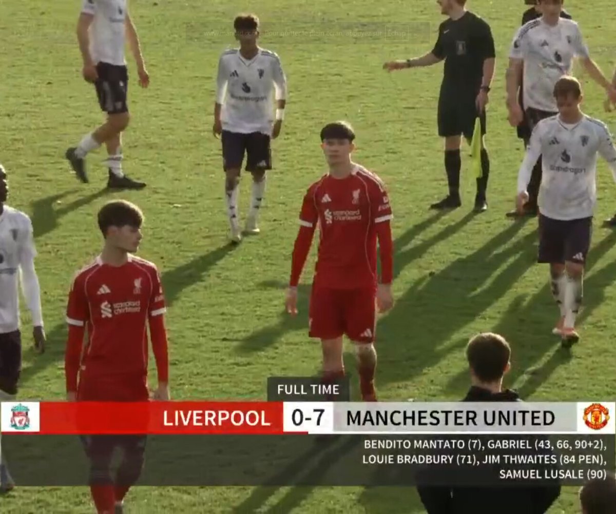 MUnitedFR's tweet image. Les U18 humilient Liverpool sur sa pelouse. #MUFC #U18PL