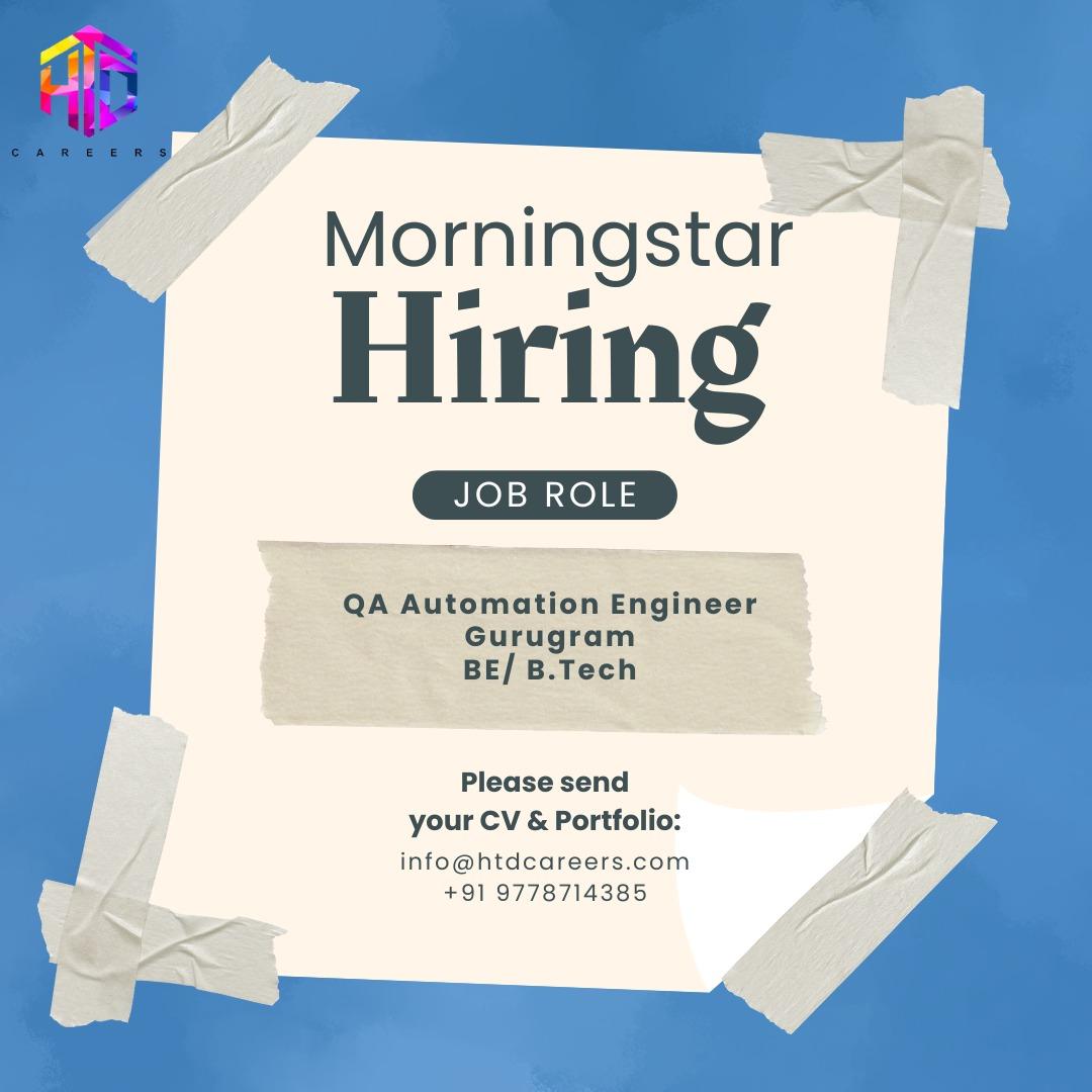 HtdCareers's tweet image. Step into the world of automation with Morningstar! 🧪🤖
A great opportunity to contribute, test, and innovate. Gurugram candidates, apply now!

#MorningstarHiring #QAAutomation #AutomationEngineer #TechJobsIndia #GurugramJobs #JobOpening #HiringNow #CareerMove #HTDCareers
