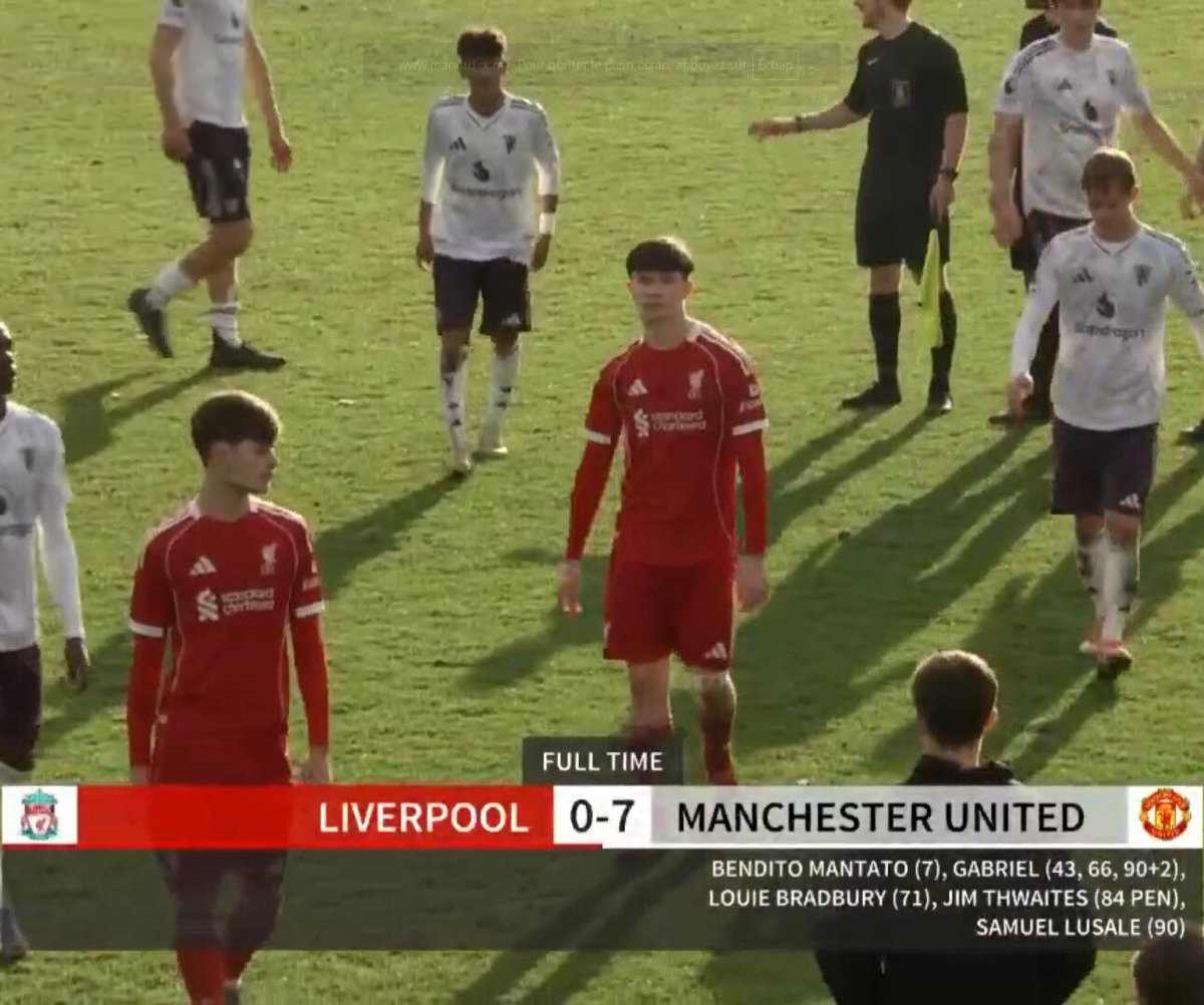 mufcMPB's tweet image. 🚨 FT: Manchester United Under-18s beat Liverpool 7-0! #MUFC ✅