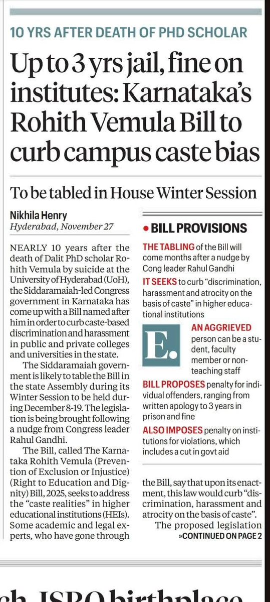 neha_laldas's tweet image. ‼️Beware GC‼️
Congress Govt is going to table &quot;Rohith Vemula Bill&quot; in Winter Session to safeguard SC/ST/OBC students from caste-discrimination!!

Now questions to ask:
1. &amp;gt;80% cases of SC/ST act are filed on OBC. So why OBCs are protected under this act?

2. 94% population in…