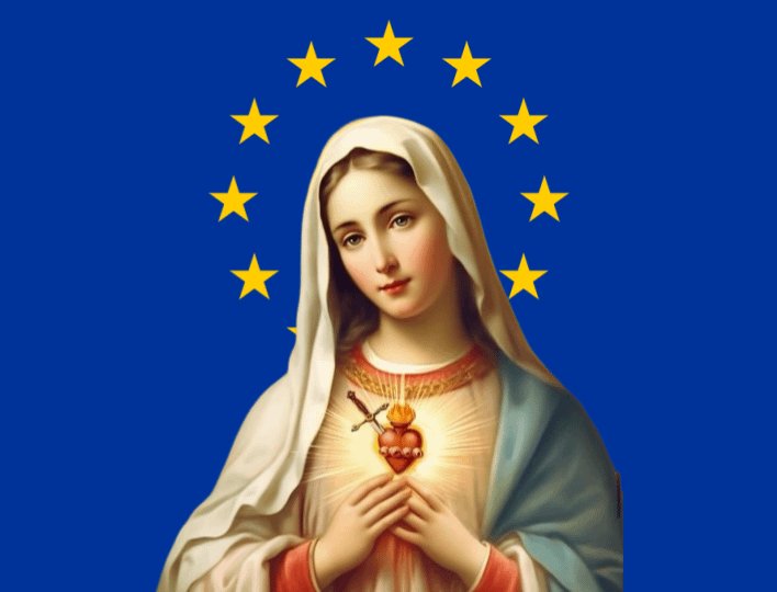 trad_west_'s tweet image. The european union flag is Catholic 🇪🇺🇻🇦

The flag of secular Europe is actually a reference to the Virgin Mary.

The European Union flag (a circle of 12 gold stars on blue) was designed by Arsène Heitz, a devout Catholic. He confirmed that his inspiration was the Miraculous…