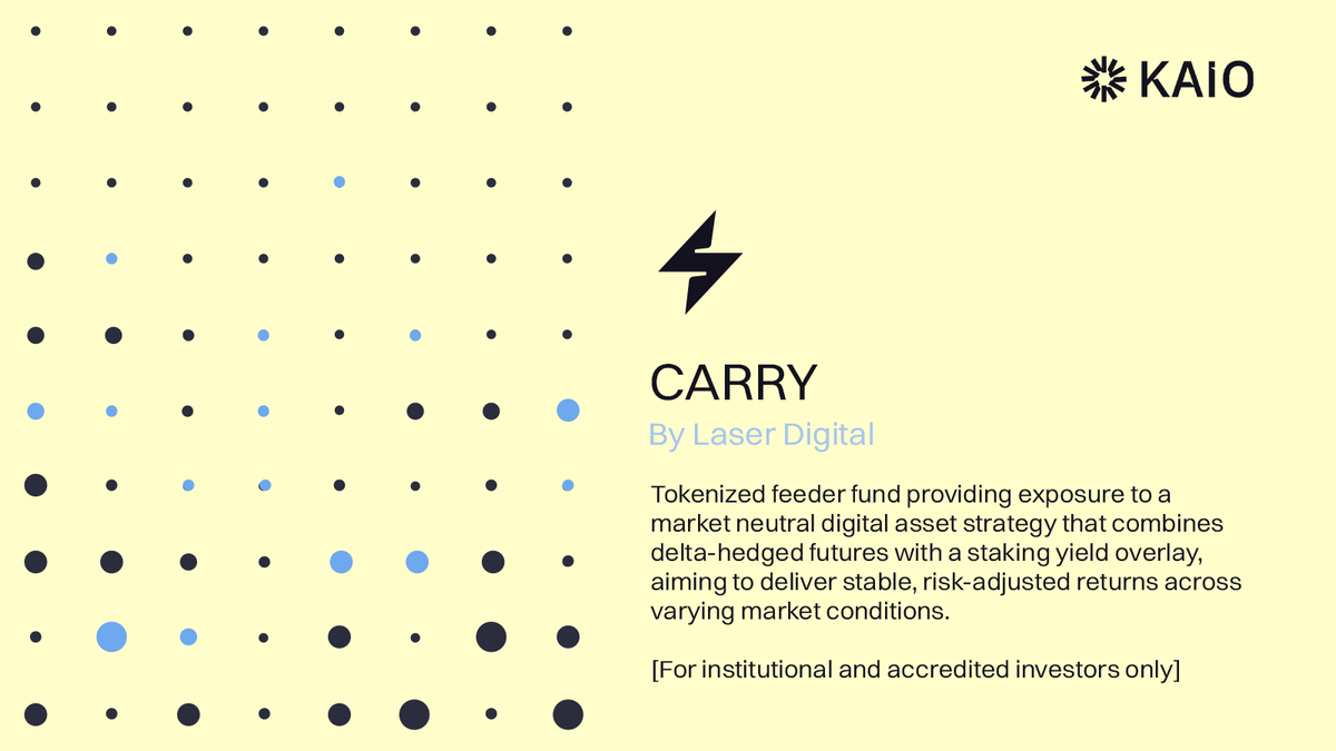 cryptoladyy__'s tweet photo. Earn yield on your Bitcoin without the stress.

Laser Digital's CARRY fund on @KAIO_xyz lets you get steady returns, then trade or use your share as collateral.

Like a savings account for crypto, built by Nomura pros. https://t.co/syhEtcACAs