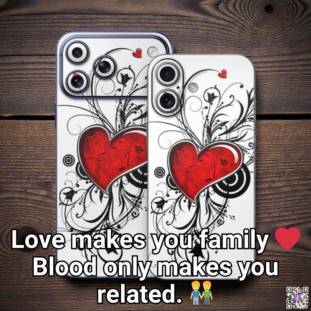 iStylescom's tweet image. Family isn’t defined by DNA; it’s defined by love, loyalty, and showing up. 💕 Blood connects you, but it is love that bonds.

#LoveBonds #FamilyMatters #HeartToHeart #IP17Skin #NewSkin #LoveLoyalty

Featuring My Heart iPhone 17 Skin
👉 istyles.com/x/iphone17-rel…
