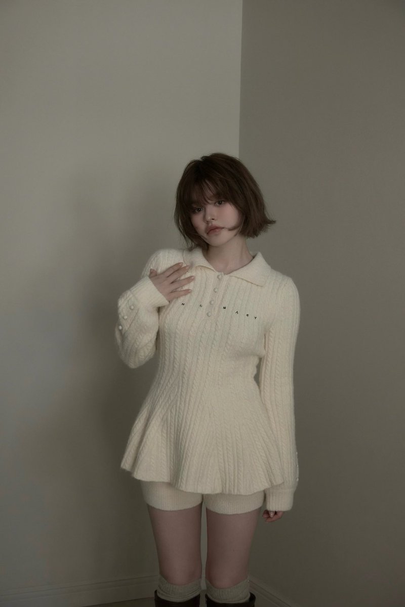 Dada cable set up color ivory/black ¥19800-tax in ミニドレスと