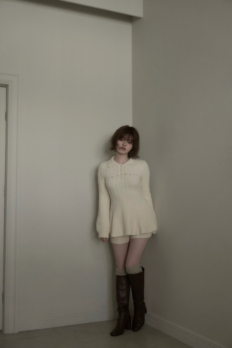 Dada cable set up color ivory/black ¥19800-tax in ミニドレスと