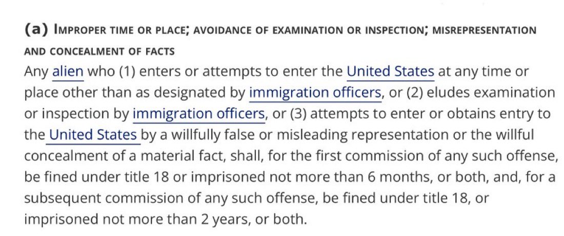 KatieMiller's tweet image. 8 U.S.C. 1325