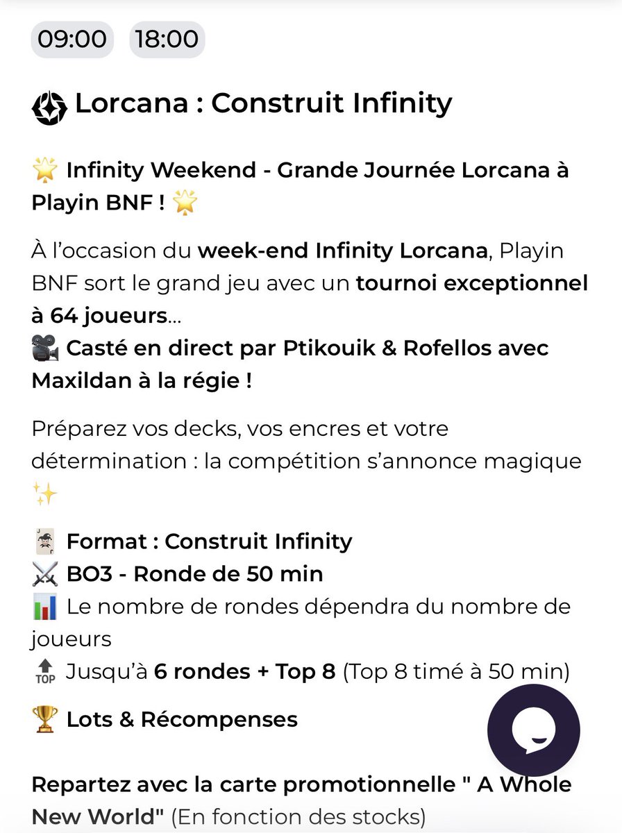 Maxildan's tweet photo. Tournoi Infinity sur Lorcana le 13 décembre à Play-In !
Vous pourrez gagner une carte exclusive et jouer toutes les cartes depuis la sortie du jeu 👌

Inscription ici, on cast et on stream avec la team LJD Prod !

https://t.co/zul9rMAH70

@Ptikouik @OlivierRofellos https://t.co/jZIBESxafy