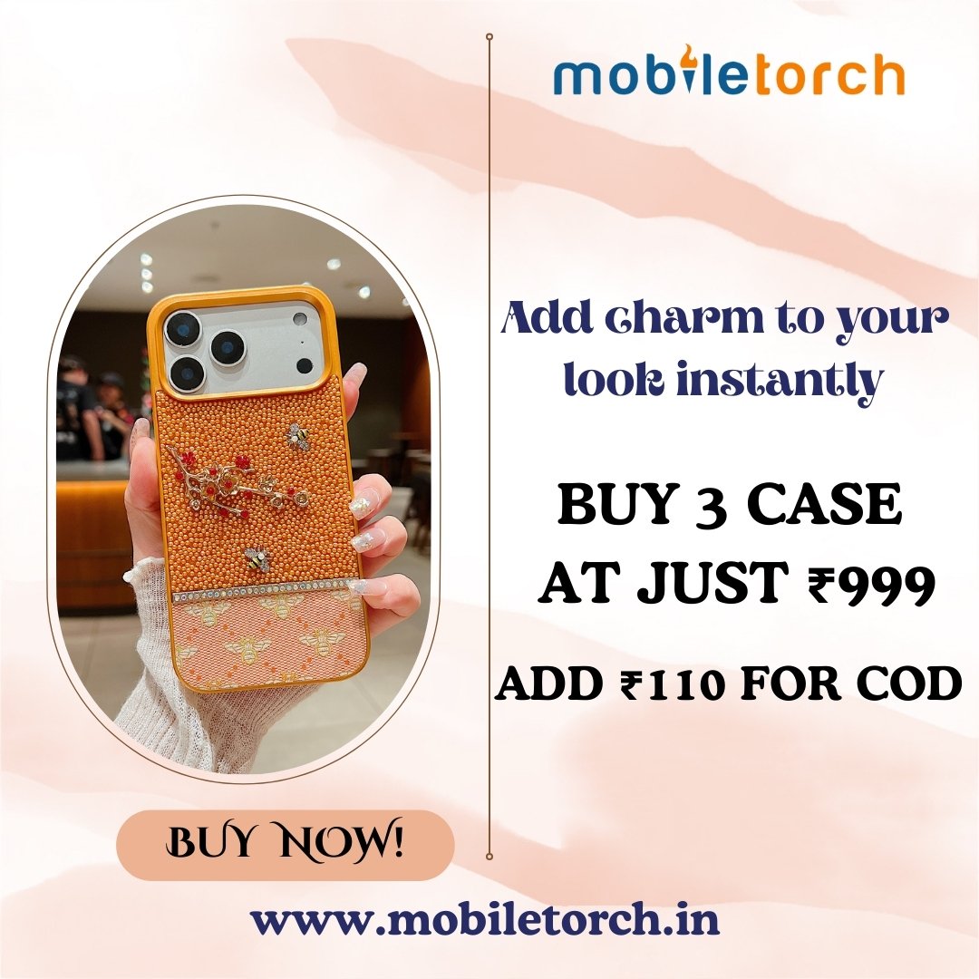 MobileTorch2222's tweet image. Turn everyday moments into a style statement 💫
This charming case adds the perfect pop of elegance.
Grab 3 premium cases at only ₹999 — why choose one?
Shop now and glam up your phone instantly! ✨📱

#MobileTorch #PhoneCaseTrends #AestheticCases #GlamLook #CaseSale