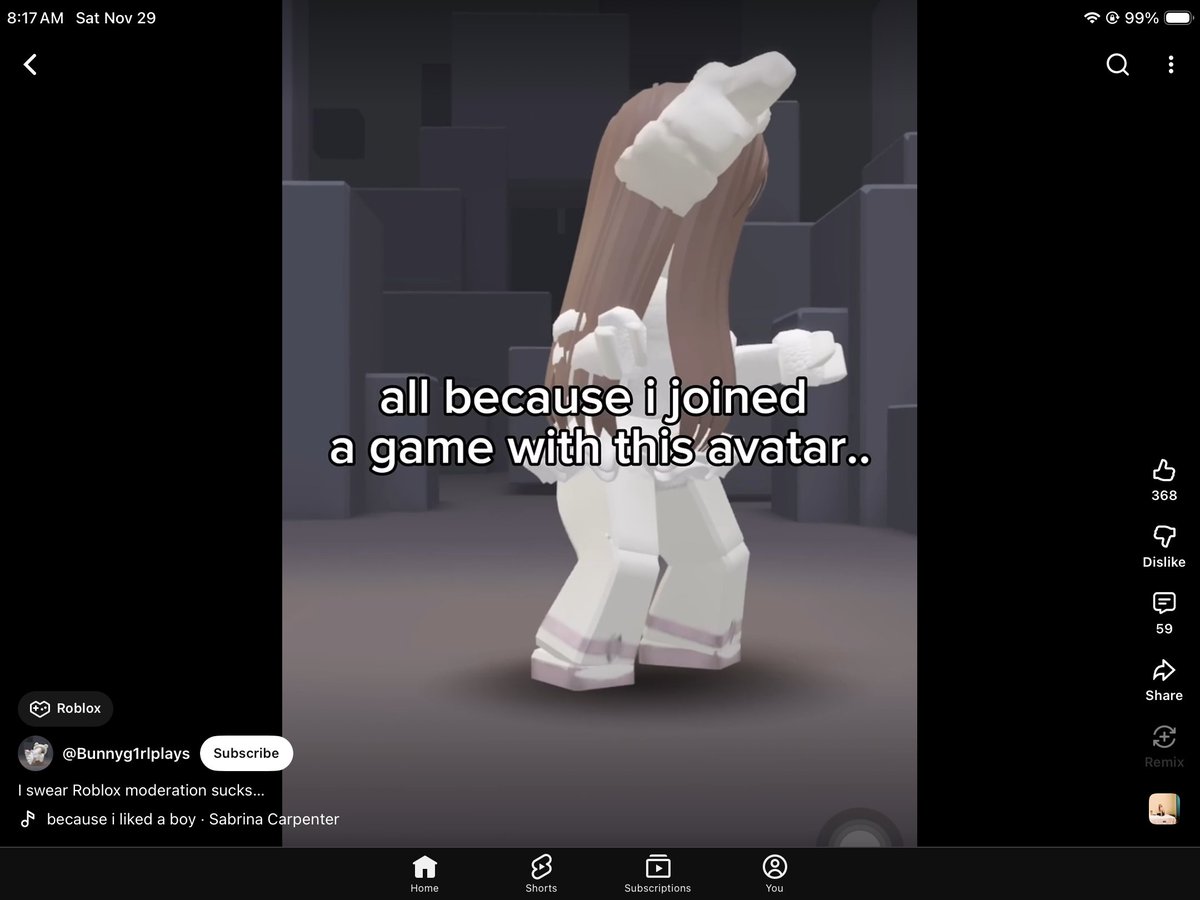 CookieFan39662's tweet image. // #freeschlep so I saw this on YouTube. And I wanted to say. Roblox should really fix this. Remove the ai scanner. Care about kids safety. Free schlep. Remove all the toxic games and ban weird people from interacting with innocent people like this girl