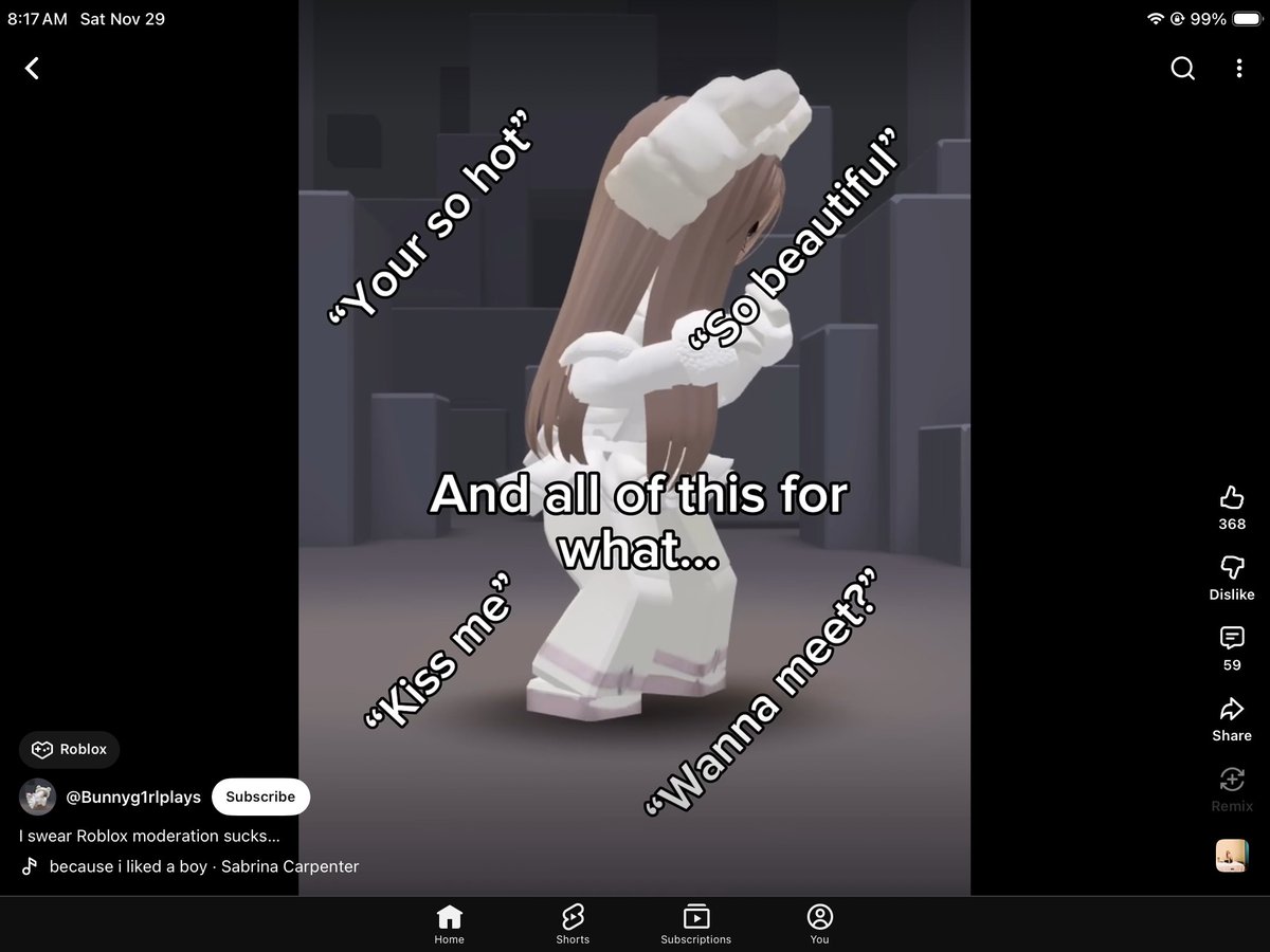 CookieFan39662's tweet image. // #freeschlep so I saw this on YouTube. And I wanted to say. Roblox should really fix this. Remove the ai scanner. Care about kids safety. Free schlep. Remove all the toxic games and ban weird people from interacting with innocent people like this girl