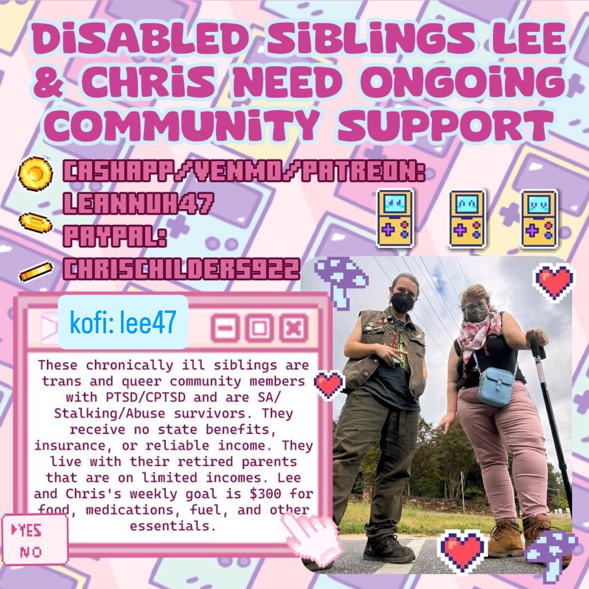 hyperverbal_lee's tweet image. being disabled in this society means asking for help only to get ridicule and abuse or ignored entirely

asking for help is hard enough in an individualistic society, but when you need more than “normal,” it gets to feeling useless

192/325 and tomorrows the last day

please help