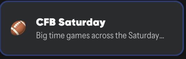 🏈 BIG day of College Football ahead

Free CFB picks are trending on Tails. Link in Bio to Tail.

🎯 <a href="/splashbets_/">Splash Bets 💦💰</a> No Sweat Bet +459 parlay
🎯 <a href="/TheBetBaba/">The Bet Baba</a> Iron Bowl BOOSTED SGP
🎯 <a href="/BigSmokeyPicks/">Big Smokey</a> KU vs LOU ML Pick + more!
🎯 <a href="/shaystradamus/">Shaystradamus</a> Longsot Teaser +1800
🎯 <a href="/MoneyBadgerBets/">MoneyBadgerJake💰🦡</a>