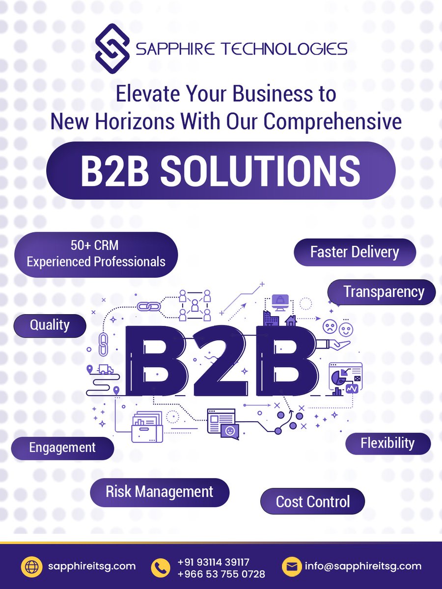 sapphireitsg's tweet image. Take Your Business to the Next Level with Sapphire Technologies!

Let’s build smarter, faster, and stronger together.
📩 Contact us today: info@sapphireitsg.com

📞 +91 93114 39117 | +966 53 755 0728
🌐 sapphireitsg.com

#sapphiretechnologies #b2bsolutions