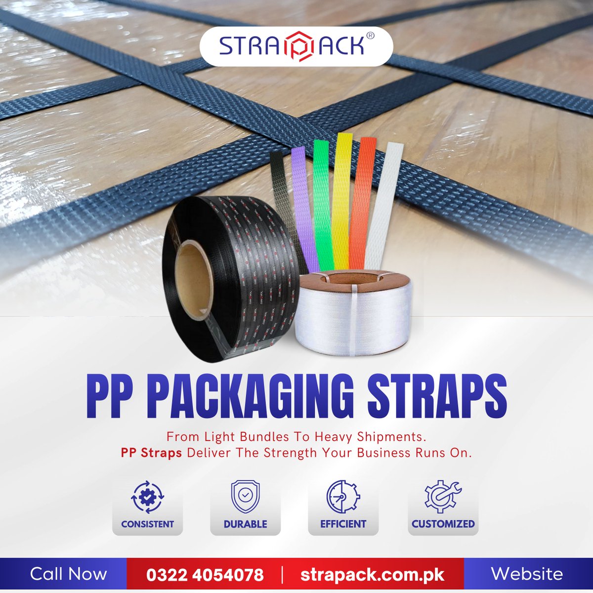 Strapack_pk's tweet image. Reliable PP Packaging Straps Designed For Secure Bundling And Smooth Shipments.

Order Now:
📞 0322 4054078
🌐 strapack.com.pk

#PackagingSolutions #DurableStraps #EfficientPacking #IndustrialPackaging
