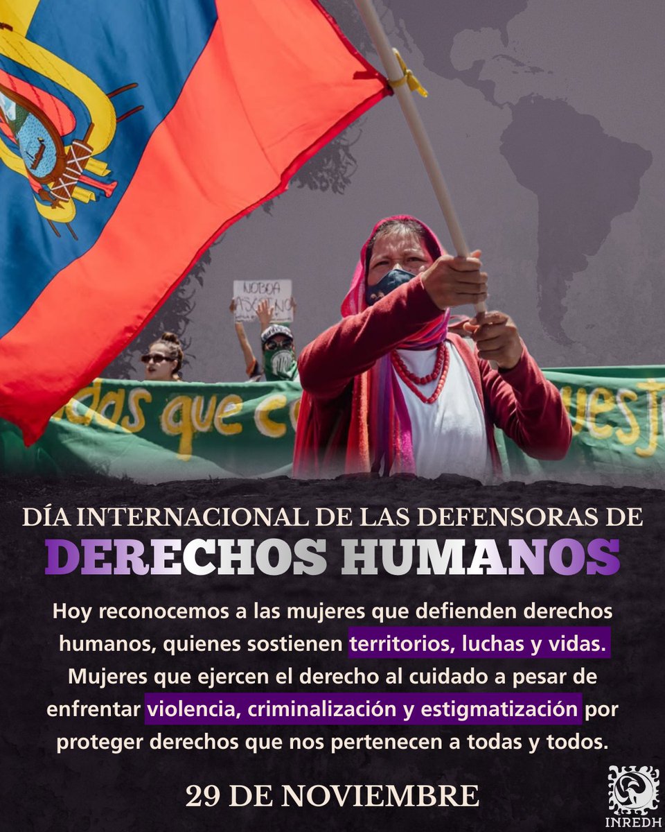 #DíaDeLasDefensoras | 🟣 En cada territorio hay mujeres que sostienen procesos de resistencia, cuidan a sus comunidades y ponen el cuerpo frente a injusticias que muchas veces el Estado ignora.

Hoy, en el Día Internacional de las Defensoras de Derechos Humanos, recordamos que su