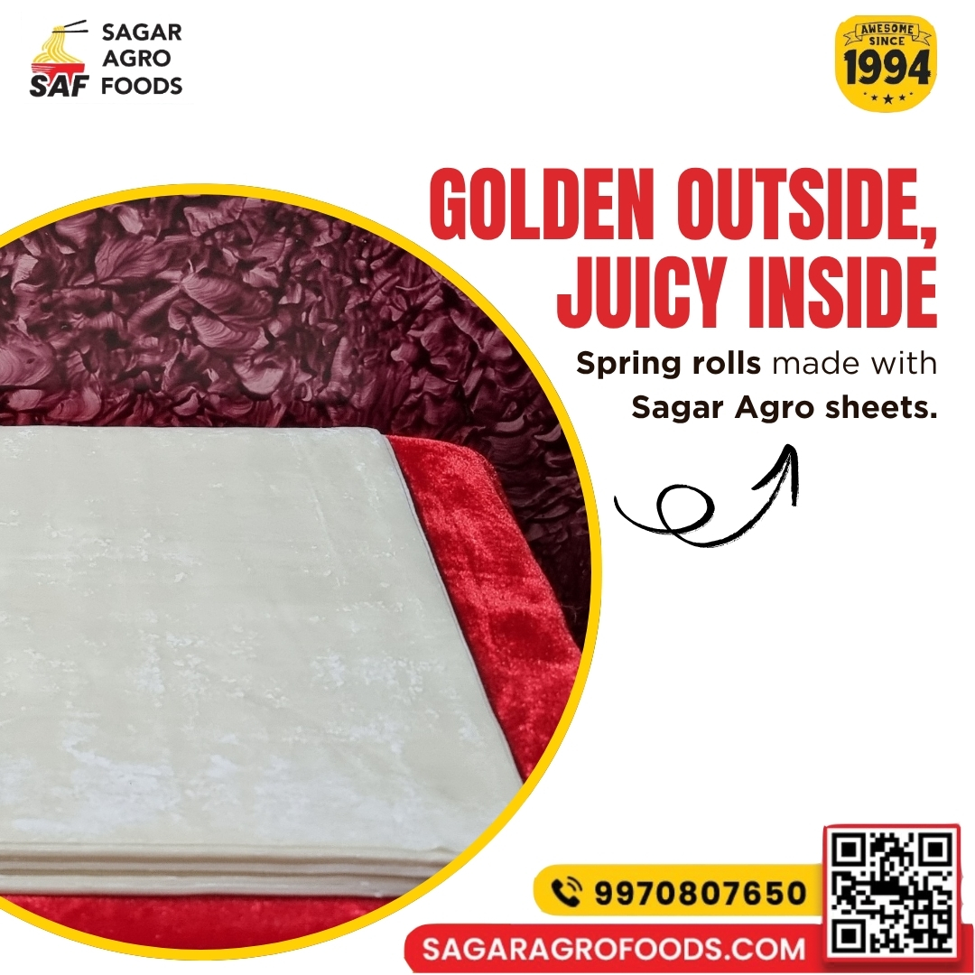 SagarAgroFoods's tweet photo. Spring Roll Sheets
Roll into flavor! Sagar Agro Spring Roll Sheets are crisp-ready and easy to fill. 

#SpringRollSheets #CrispyDelights #FoodReels #HomeChefTools #SagarAgro #Sagaragrofood #steamnoodles #HallManufacturer #Supplier #wholesaler #distributor #WadgaonBudruk #Pune https://t.co/A7QT5MM8uq