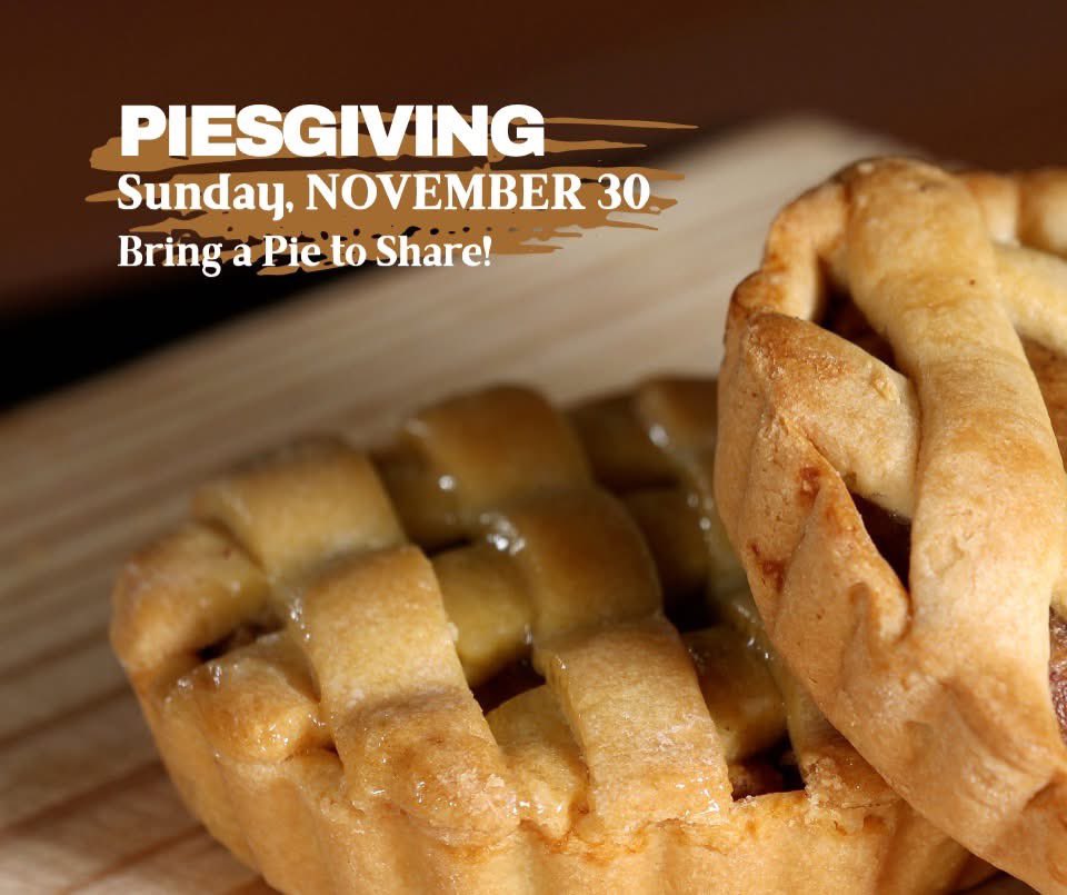 GraceCityChurc3's tweet image. &quot;Piesgiving&quot; tomorrow at Grace City! It will be the largest Pie Buffet in all of Tampa Bay! Get to know someone new, discover a great community and enjoy some laughs with a Pie Eating Contest. Gathering at Tarpon Springs Middle School on Sundays at 9:30am. Everyone invited! #GCC