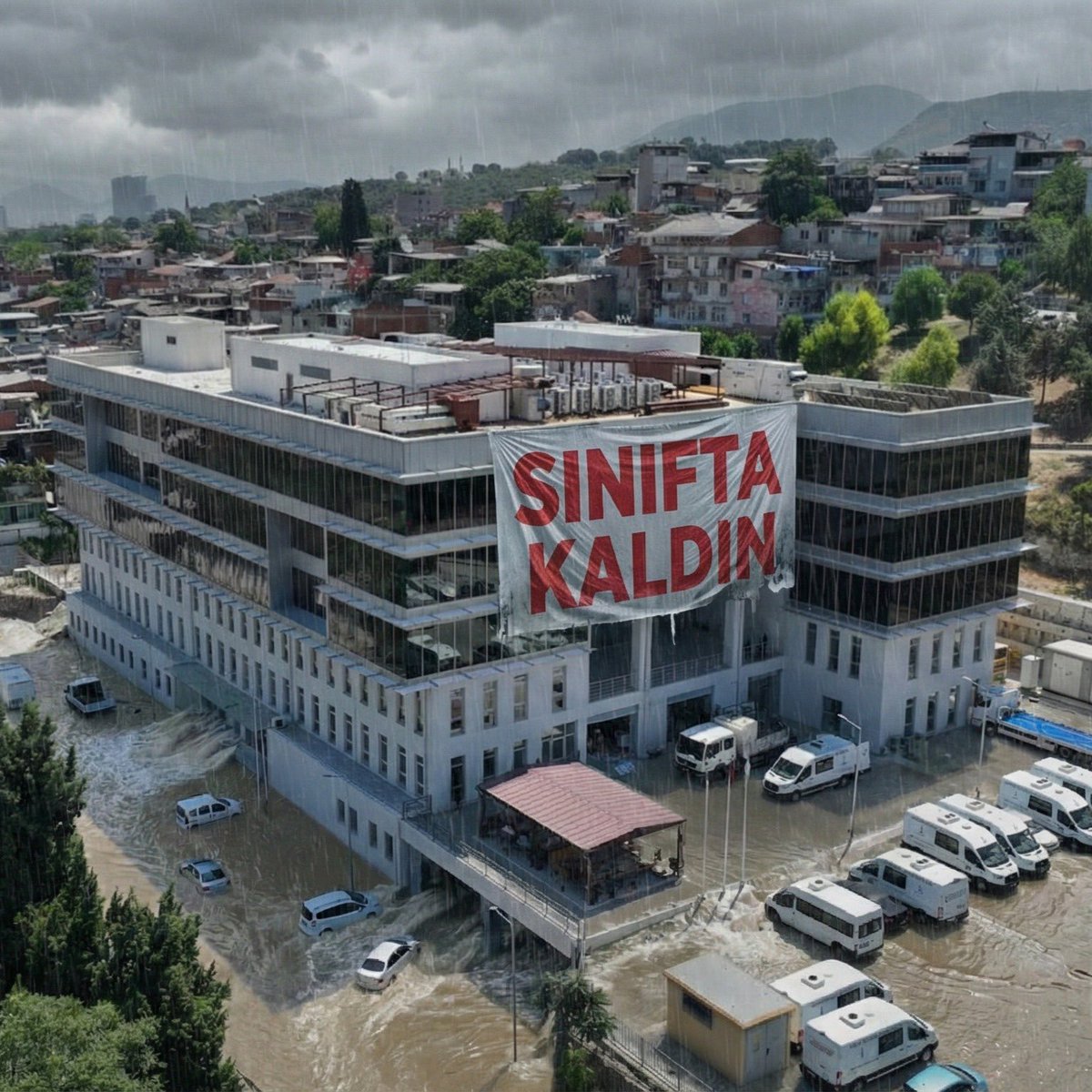 İzmir'i sular seller bastı. #Sınıftakaldınİzmirbüyükşehirbelediyesi
