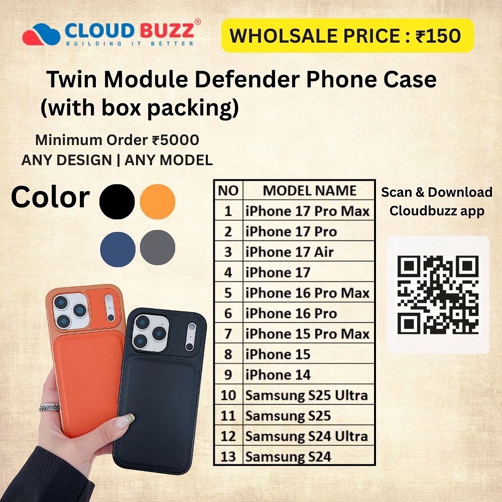 cloudbuzz2222's tweet image. Built for protection. Designed for style. 🔥
Meet the dual-layer case that never backs down.
Shockproof strength with a smooth, modern feel.
DM to order — wholesale prices available! 📦✨

#CloudBuzz #PremiumCases #ShockproofCase #DualLayerProtection #WholesaleAccessories