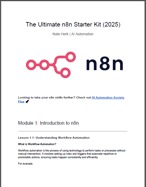 dkare1009's tweet photo. ⚙️ 𝗧𝗵𝗲 𝗨𝗹𝘁𝗶𝗺𝗮𝘁𝗲 𝗻𝟴𝗻 𝗦𝘁𝗮𝗿𝘁𝗲𝗿 𝗞𝗶𝘁 (𝟮𝟬𝟮𝟱)

Ready to automate your workflows and connect AI with no-code power? 🤖

This guide covers everything you need to master 𝗻𝟴𝗻 from 𝘁𝗿𝗶𝗴𝗴𝗲𝗿𝘀, 𝗮𝗰𝘁𝗶𝗼𝗻𝘀, 𝗮𝗻𝗱 𝗻𝗼𝗱𝗲𝘀 to building smart, AI-driven automated systems.

Perfect for professionals who want to 𝗯𝗼𝗼𝘀𝘁 𝗽𝗿𝗼𝗱𝘂𝗰𝘁𝗶𝘃𝗶𝘁𝘆, 𝗲𝗳𝗳𝗶𝗰𝗶𝗲𝗻𝗰𝘆, 𝗮𝗻𝗱 𝘀𝗰𝗮𝗹𝗮𝗯𝗶𝗹𝗶𝘁𝘆 without writing complex code. 🚀

To get your copy 👇

1️⃣ Like & Repost
2️⃣ Comment “n8n”
3️⃣ Follow (so I can DM you the guide)

💡 Automation isn’t the future it’s the shortcut to it.

#n8n #Automation #AI #WorkflowAutomation #NoCode #AIIntegration #Productivity