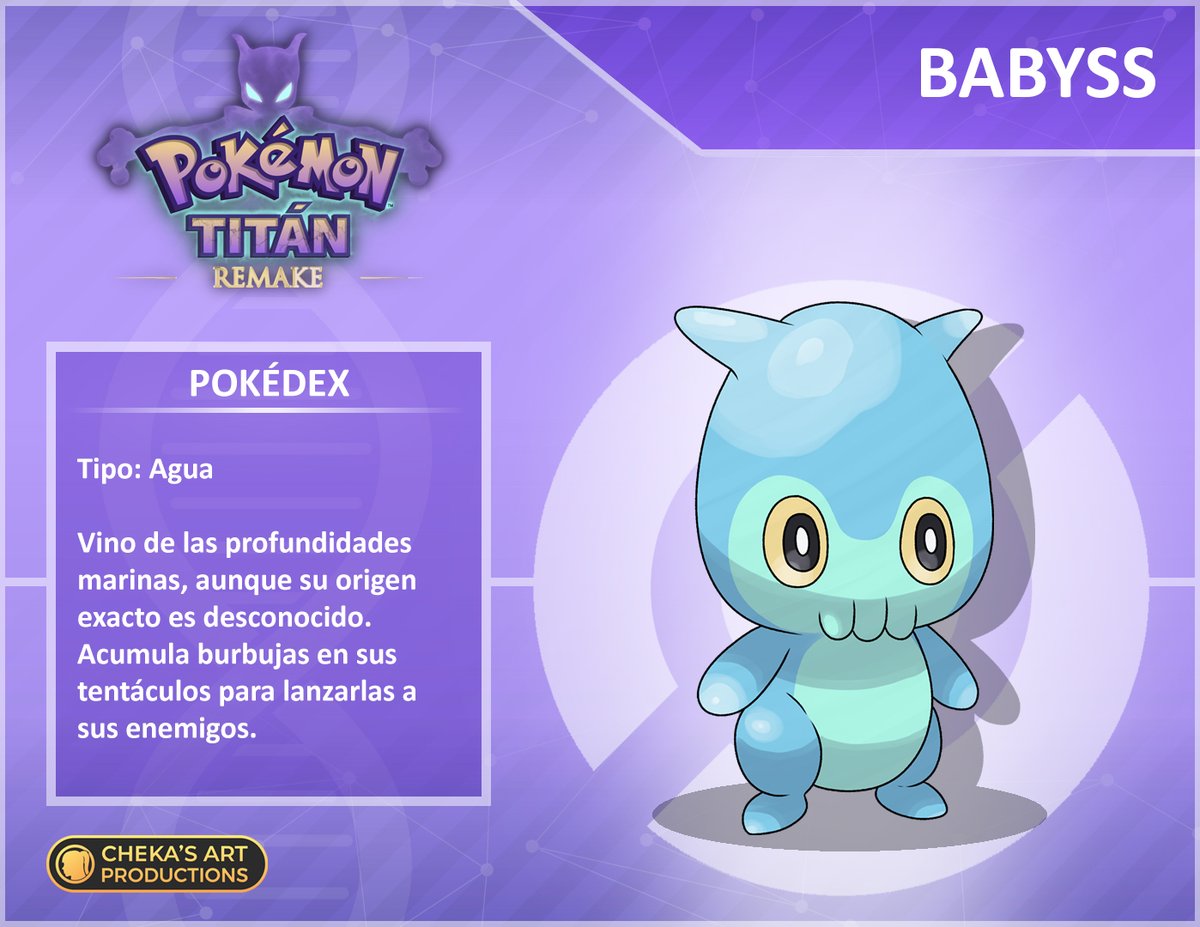 🚨 **Volvemos con el ÚLTIMO de los INICIALES de Pokémon Titán Remake:** 🚨 **#7: BABYSS**   

-¡🐙💧El pequeño pulpo abisal que inundará tu equipo de poder!   

 -👇 **Comenta con 💧 si APUESTAS por BABYSS**
