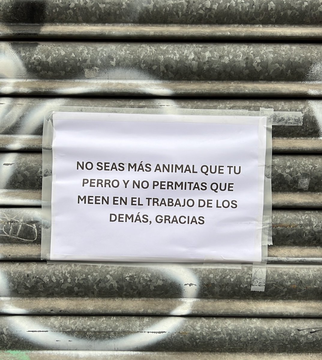 VctorQuintana's tweet photo. Un día mas yendo a trabajar y el candado y la puerta del negocio todo meado por un perrete, un día más de tantos que me ha pasado, en Mieres que somos 4 gatos y nos conocemos todos. 

Para presumir, España número uno en todo, en educación y respeto por el que trabaja… https://t.co/ZzeK7cFTvt