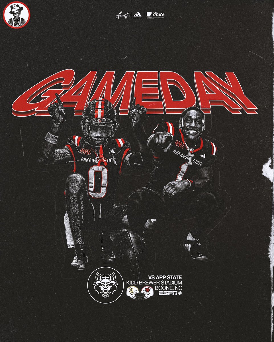 AStateFB's tweet image. Red Wolf Nation It’s Game-day From The Mountains‼️

🆚App State 
🏟️Kidd Brewer Stadium 
⏰2:30 PM KickoffEST
📺ESPN+

#WolvesUp🐺 I #PoundTheRock🪨🔨