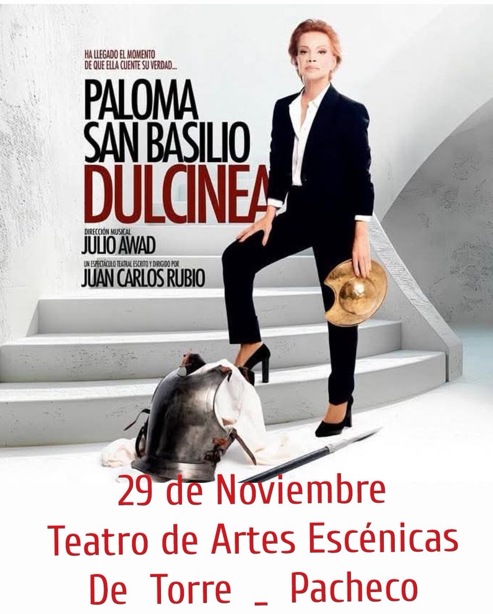 PSB_corazonesp's tweet photo. Hoy!! 29 de Noviembre,en #TorrePacheco, #Teatrodeartesescenicas, presenta a
@PalomaSBoficial como #Dulcinea
Con lleno total #soulout !!! 👏👏👏
@todos un hermoso día #Sabado
Dando gracias a nuestro Creador, porque nos regala otro día para disfrutar 🙏 https://t.co/ytYTXJ557u