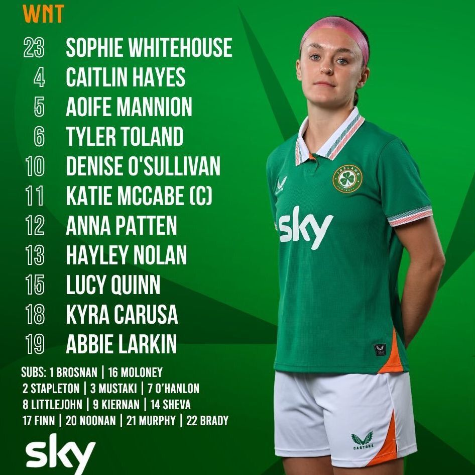 Well done to Kelly Brady who was on the panel for the WNT fixture against Hungary today. Although she didn't feature, her selection on the panel is a testament to her fantastic season with us in 2025. We can't wait to see her playing in the Aviva in the future! ☘️ 

📸 Sportsfile