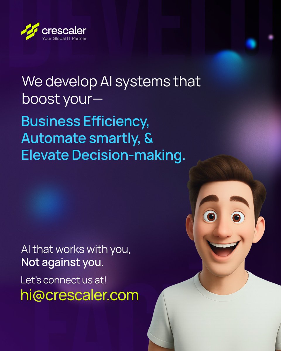Crescaler's tweet image. MYTH: “AI will replace developers.”
FACT: AI enhances workflows—but human intelligence still drives innovation, creativity, and problem-solving.
AI doesn&apos;t eliminate developers.
📧 Build smarter, scalable AI with us → hi@crescaler.com
#AIMyths #AIFacts #AIDevelopment